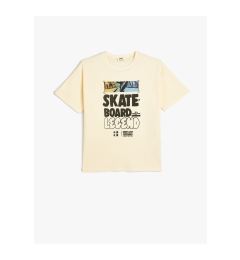 Снимка на Koton T-Shirt Skateboarding Theme Printed Back Short Sleeve Crew Neck Cotton