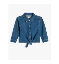 Снимка на Koton Tie Front Long Sleeve Denim Shirt Cotton