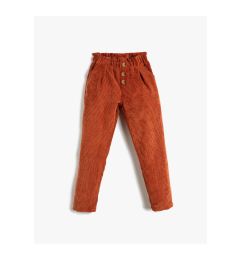 Снимка на Koton Trousers Corduroy Elastic Waist Button Detailed Pockets