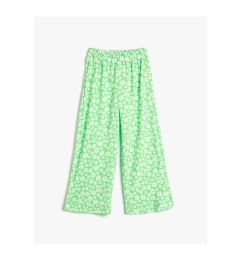 Снимка на Koton Wide Leg Trousers Floral Elastic Waist Textured