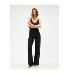 Снимка на Koton Women's Normal Waist Standard Black Trousers 3sak40002ek