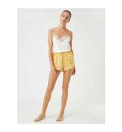 Снимка на Koton Women's Yellow Floral Ruffle Shorts