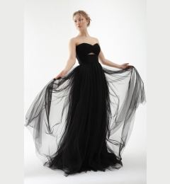 Снимка на Lafaba Women's Black Strapless Tulle Evening Dress