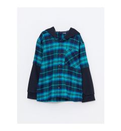 Снимка на LC Waikiki Boys' Hooded Plaid Long Sleeve Gabardine Shirt