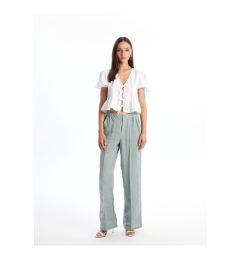 Снимка на LC Waikiki Comfortable Fit Straight Linen Women's Trousers with Elastic Waist