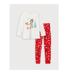 Снимка на LC Waikiki Crew Neck Christmas Themed Long Sleeve Girls Kids Pajamas Set