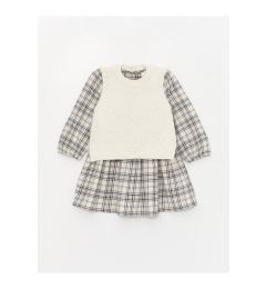 Снимка на LC Waikiki Crew Neck Long Sleeve Baby Girl Dress and Knitwear Sweater 2-Set