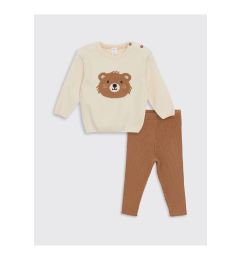 Снимка на LC Waikiki Crew Neck Long Sleeve Printed Baby Girl Sweater and Pants 2-Piece Set