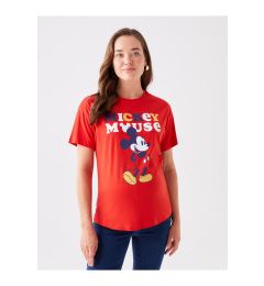 Снимка на LC Waikiki Crew Neck Mickey Mouse Printed Short Sleeve Maternity T-Shirt