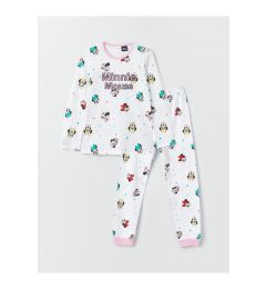 Снимка на LC Waikiki Crew Neck Minnie Mouse Printed Long Sleeve Girls Kids Pajamas Set