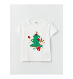 Снимка на LC Waikiki Crew Neck New Year Themed Short Sleeve Girls' T-Shirt