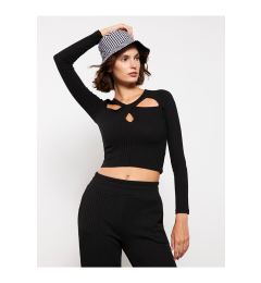 Снимка на LC Waikiki Crew Neck Plain Long Sleeve Crop Women's T-Shirt