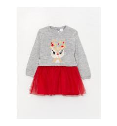 Снимка на LC Waikiki Crew Neck Printed Long Sleeve Baby Girl Dress