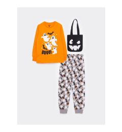 Снимка на LC Waikiki Crew Neck Printed Long Sleeve Boys' Pajamas Set and a Bag