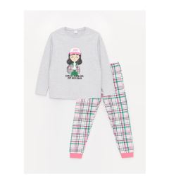 Снимка на LC Waikiki Crew Neck Printed Long Sleeve Girl's Pajama Set