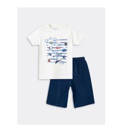 Снимка на LC Waikiki Crew Neck Printed Short Sleeve Boy's Pajama Set with Shorts