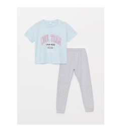 Снимка на LC Waikiki Crew Neck Printed Short Sleeve Girl's Pajama Set