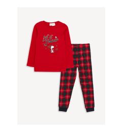 Снимка на LC Waikiki Crew Neck Snoopy Printed Long Sleeve Girl's Pajama Set