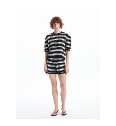 Снимка на LC Waikiki Crew Neck Striped Short Sleeve Women's Swimming T-Shirt and Shorts Set