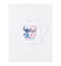 Снимка на LC Waikiki Girls' Crew Neck Lilo and Stitch Printed Short Sleeve T-Shirt