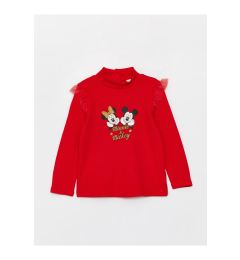 Снимка на LC Waikiki Half Turtleneck Mickey Mouse Printed Long Sleeve Baby Girl T-Shirt