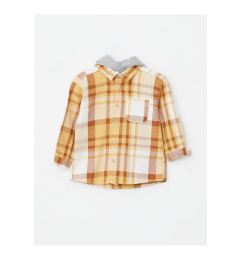 Снимка на LC Waikiki Hooded Long Sleeve Plaid Patterned Baby Boy Shirt Jacket