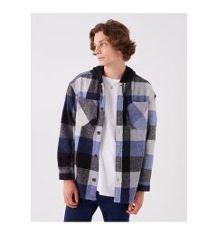 Снимка на LC Waikiki Hooded Regular Fit Long Sleeve Plaid Men's Shirt Jacket