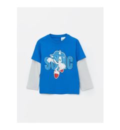 Снимка на LC Waikiki LCW baby Vivid Blue Crew Neck Sonic Printed Baby Boy T-Shirt