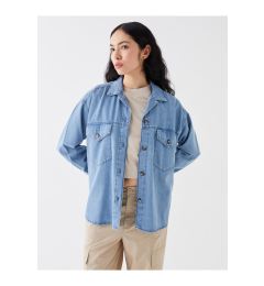 Снимка на LC Waikiki LCW Casual Plain Long Sleeve Oversize Women's Jean Shirt