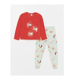 Снимка на LC Waikiki Lcw Crew Neck Christmas Themed Fleece Girl's Pajama Set