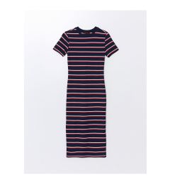 Снимка на LC Waikiki LCW Crew Neck Striped Short Sleeve Women's Dress