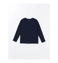 Снимка на LC Waikiki LCW ECO Navy Blue Crew Neck Basic Long Sleeve Oversized T-Shirt