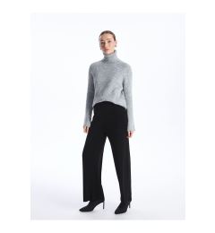 Снимка на LC Waikiki Lcw Elastic Waist Plain Wide Leg Women's Knitwear Trousers