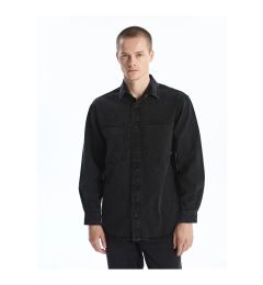 Снимка на LC Waikiki LCW Jeans Black Rodeo Regular Fit Long Sleeve Men's Jean Shirt