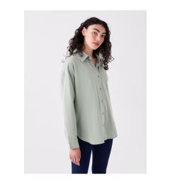 Снимка на LC Waikiki Lcw Plain Long Sleeve Oversize Linen Blend Women's Shirt