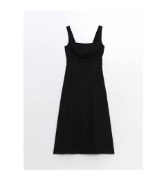 Снимка на LC Waikiki LCW Vision New Black Square Collar Plain Poplin Women's Dress