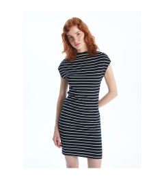 Снимка на LC Waikiki LCW Vision White Striped Stand Collar Striped Women's Dress