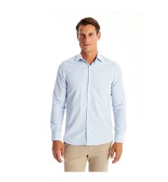 Снимка на LC Waikiki LCWAIKIKI Formal Blue Striped Slim Fit Long Sleeve Striped Poplin Men's Shirt