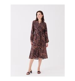 Снимка на LC Waikiki Loose Collar Patterned Long Sleeve Women's Shirt Dress