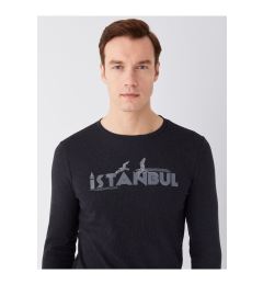 Снимка на LC Waikiki Men's Crew Neck Long Sleeve Istanbul Printed T-Shirt