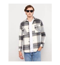 Снимка на LC Waikiki Men's Regular Fit Long Sleeve Plaid Gabardine Shirt Jacket