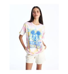 Снимка на LC Waikiki Mickey Mouse Printed Short Sleeve Women's T-Shirt with a Crew Neck