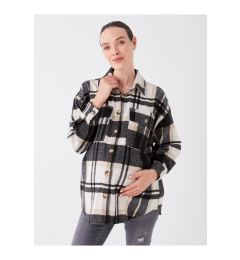 Снимка на LC Waikiki Plaid Long Sleeve Maternity Lumberjack Shirt Jacket