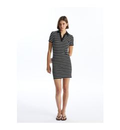 Снимка на LC Waikiki Polo Neck Striped Short Sleeve Women's Dress