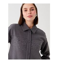 Снимка на LC Waikiki Shiny Stone Printed Long Sleeve Oversize Women's Shirt Jacket