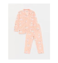 Снимка на LC Waikiki Shirt Collar Long Sleeve Printed Baby Girl Pajama Set