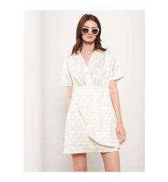 Снимка на LC Waikiki Shirt Collar Patterned Short Sleeve Satin Women's Dress