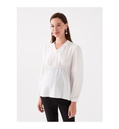 Снимка на LC Waikiki Shirt Collar Plain Long Sleeve Maternity Blouse