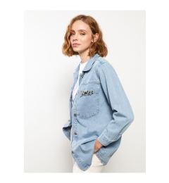 Снимка на LC Waikiki Stone Embroidered Long Sleeve Women's Jean Shirt Jacket