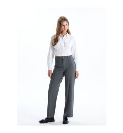 Снимка на LC Waikiki Vision Grey Melange Slim Fit Straight Wide Leg Women's Trousers